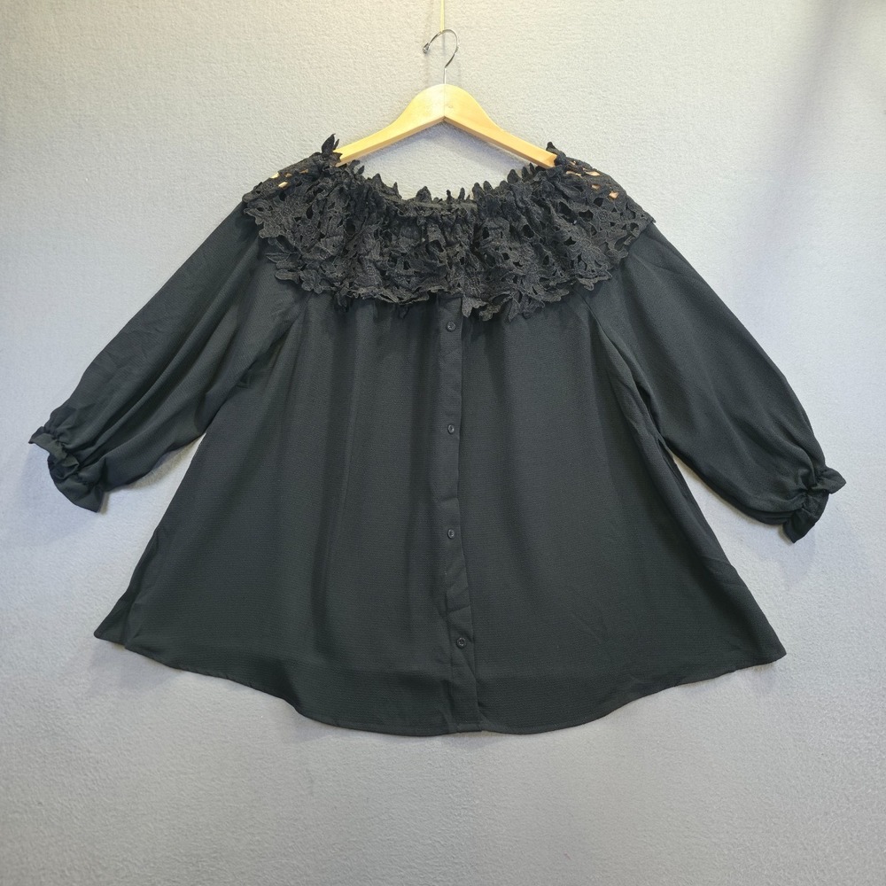 Soly Hux Women's Button Up Black Blouse Size XL NWT